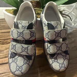 Gucci Children’s Ace Sneakers Velcro - Blue and Red